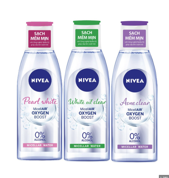 TẨY TRANG NIVEA 200ml ( Nắp TÍM, nắp HỒNG, nắp XANH)