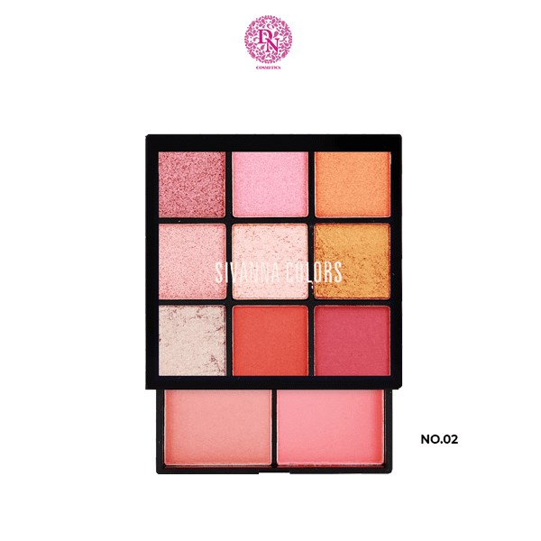 ( HF4034) PHẤN MẮT MÁ HỒNG SIVANA HF4034 9 Ô MẮT+2 Ô MÁ HỒNG THÁI