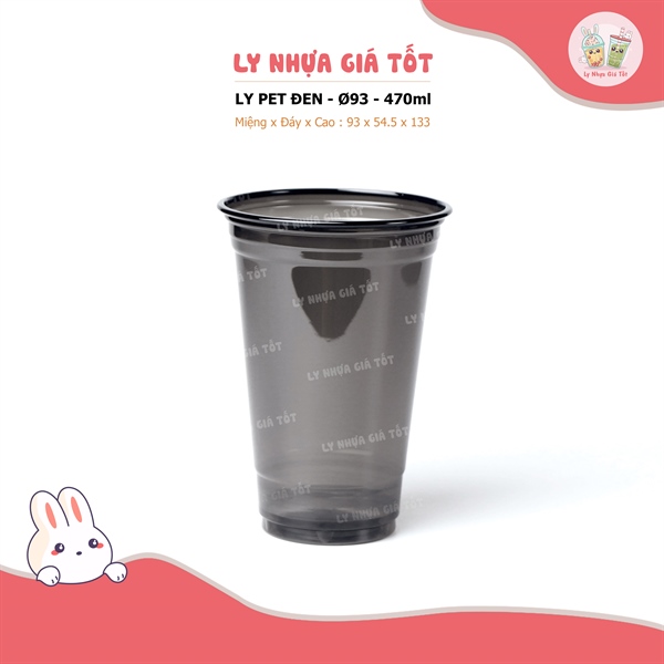 Ly nhựa PET 93 -16oz (470ml) - MÀU ĐEN