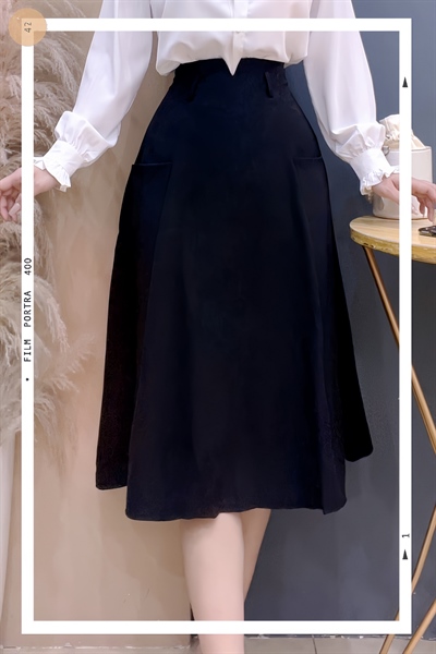 CV midi cạp khoét V C042