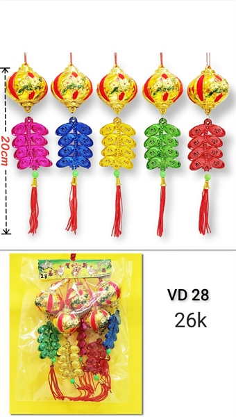 VD28 - Đèn(45ly) vỉ vàng ngũ sắc