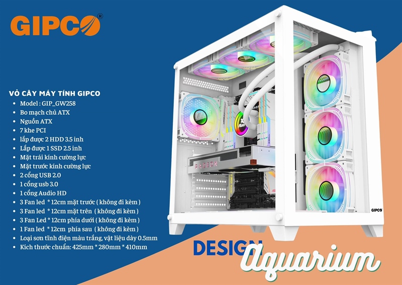Vỏ GIPCO Aquarium GW 258 ATX