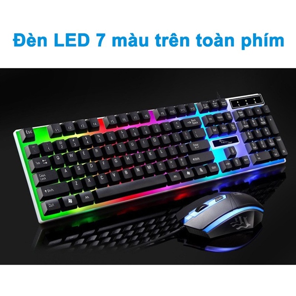Bộ Bàn Phím Giả Cơ và Chuột Chuyên Game G21 Led 7 Màu - Đen