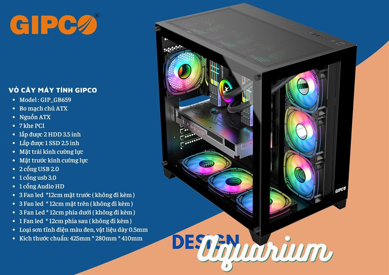 Vỏ GIPCO Aquarium GB 659 ATX