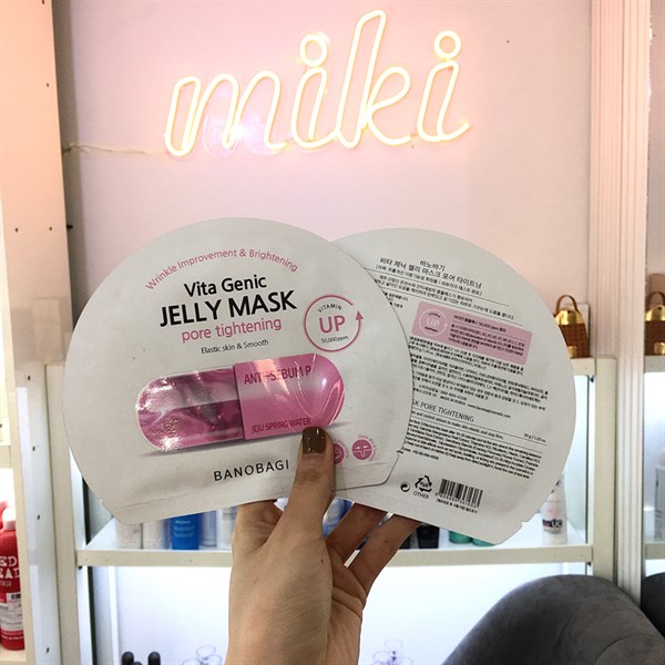 LẺ 1 MẶT NẠ VITA GENIC JELLY MASK PORE TIGHTENING màu trắng hồng CẤP ẨM, CĂNG MỊN, THU NHỎ CHÂN LÔNG