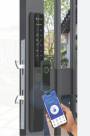 Khóa Vân Tay Nhôm Kính Chống Nước OSN-3326A - Đen