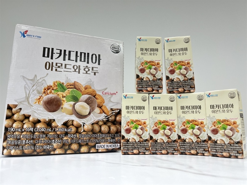 SỮA HẠT MACCA ÓC CHÓ ĐẬU ĐEN HQ KANG'S FOOD 190ML