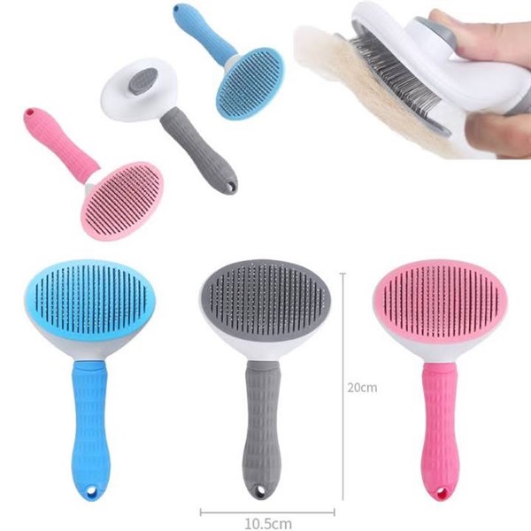 Lược bấm đẩy lông cao cấp hình bầu dục
