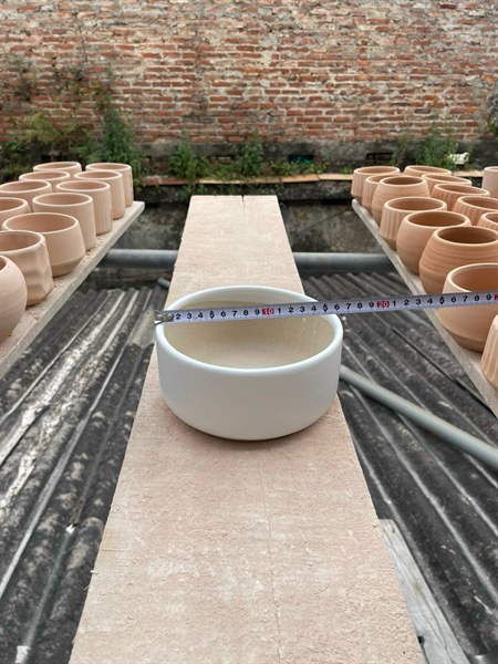 [Giá sỉ] Chậu gốm hình TRỤ LÙN - Chậu gốm Bát Tràng - chậu trồng cây cảnh, cây bonsai, cây để bàn