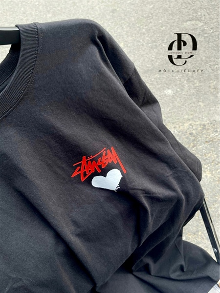 ÁO THUN STUSSY STOCK HEART TEE BLACK - HEART ĐEN