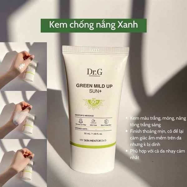 DR.G - Chống nắng Mild Up Sun+ Spf50+Pa+++ - 50ml / Green