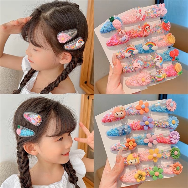 Set 5 kẹp tóc bấm kim tuyến cho bé gái