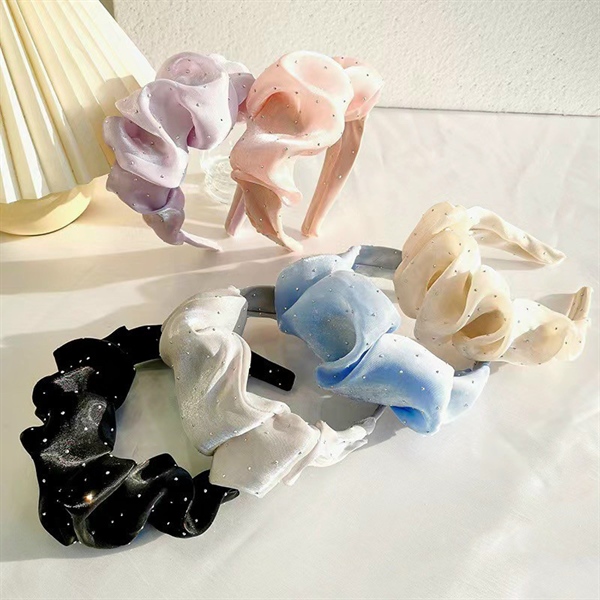 Cài tóc nhún phồng đính đá