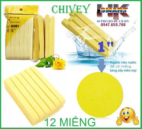 9.5 Bông nở rửa mặt Chivey Nhật Bản