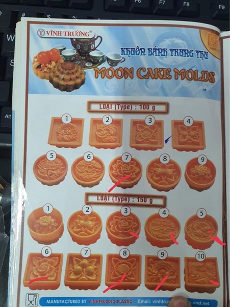 Khuôn trung thu nhận 150g - mẫu 4