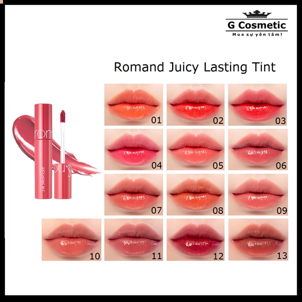 Son bóng Romand Juicy Lasting Tint 06 - Hồng đỏ đất
