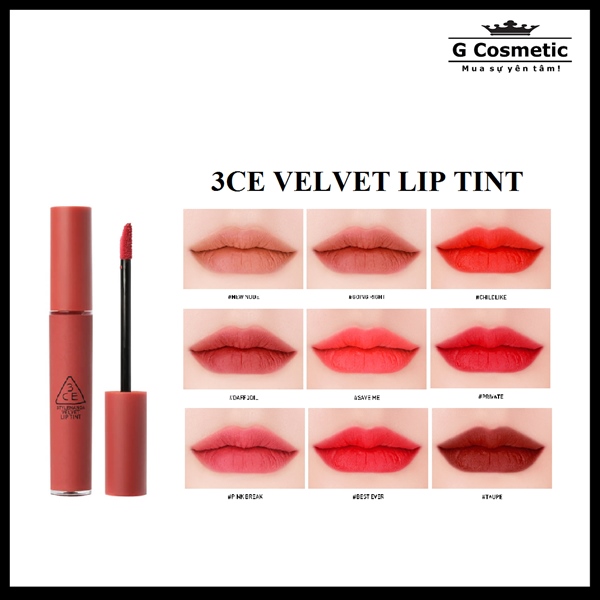 Son Kem 3ce Velvet Lip Tint Private - Đỏ lạnh