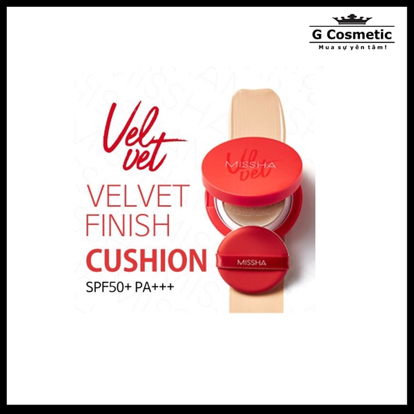 Phấn nước Missha Velvet Finish (Đỏ 21) - Da dầu