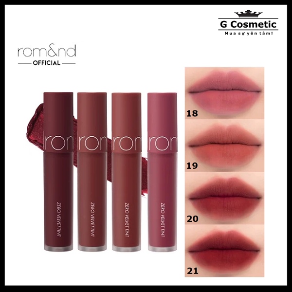Son Kem Romand Zero Velvet Tint 20 - Đỏ berry trầm