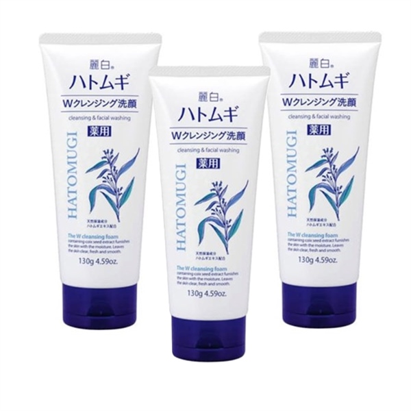 Sữa Rửa Mặt Ý Dĩ Hatomugi 130ml màu trắng