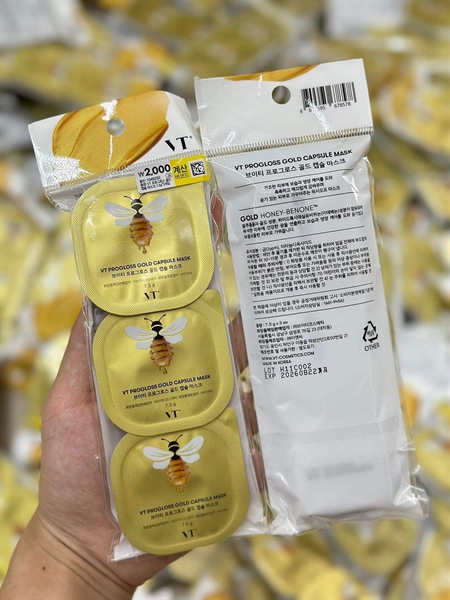 Mặt nạ sữa ong chúa VT Progloss Gold Capsule Mask (gói 3 hũ)