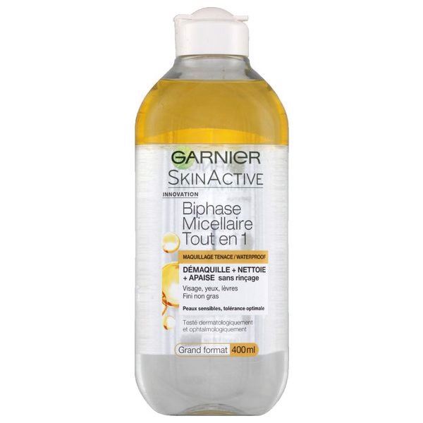 Nước Tẩy Trang Garnier Pháp Màu Vàng Nắp Trắng Dạng Dầu 400ml - Mọi Loại Da