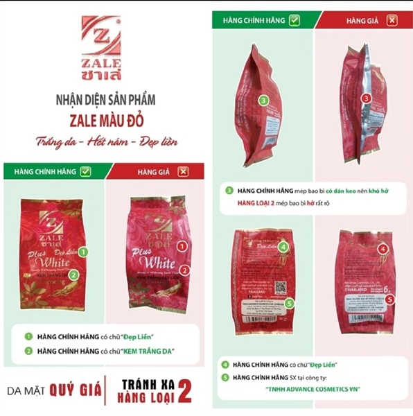 Kem trắng da Zale 6g