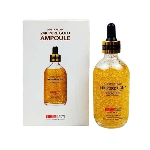 Serum vàng Thera Lady 24K Pure Gold Ampoule sáng da, chống lão hóa, đều màu da, dưỡng da căng bóng ẩm mượt 100ml