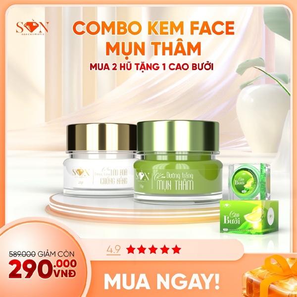 Kem SON dưỡng trắng da lão hóa chống nắng + mụn thâm 10g