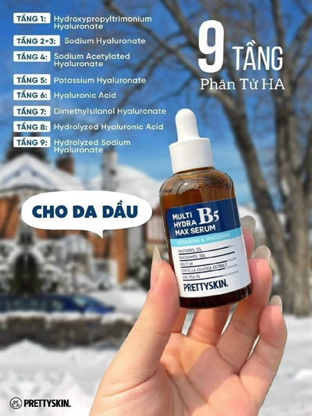 Serum Prettyskin Hydra B5 Max phục hồi dưỡng trắng da 50ml