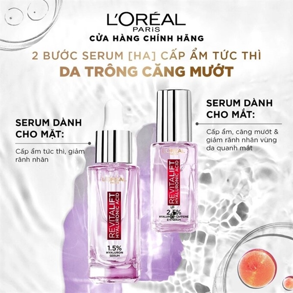 Serum L'Oreal Revitalift Hyaluronic Acid 1.5% cấp ẩm sáng da 30ml