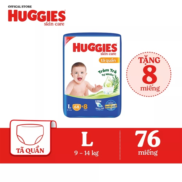 Tã quần Huggies L68+6 (4mm)