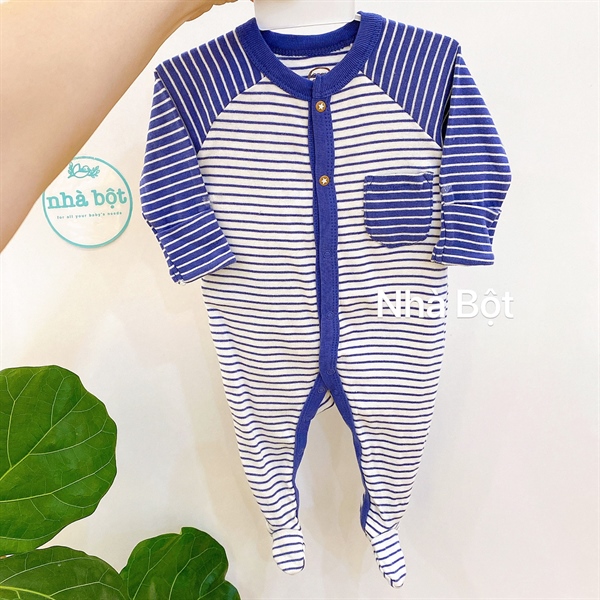 Sleepsuit Nhiều hãng 021221 trắng sọc xanh