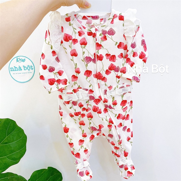 Sleepsuit Nhiều hãng 021221 trắng cherry