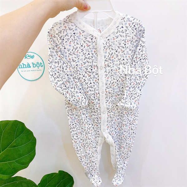 Sleepsuit Nhiều hãng 021221 trắng hoa lá nhí