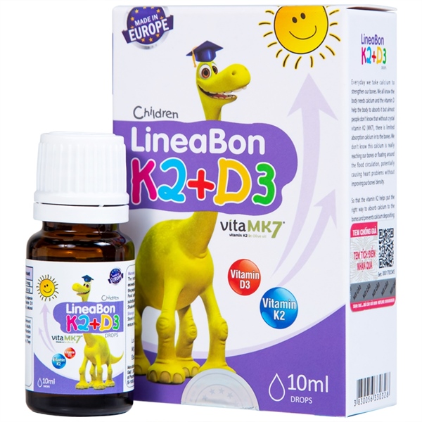 Vitamin D3 + K2 LineaBon hỗ trợ hấp thụ canxi