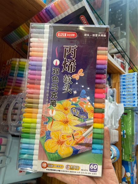 BÚT MÀU ACRYLIC 2 ĐẦU 60 MÀU6755