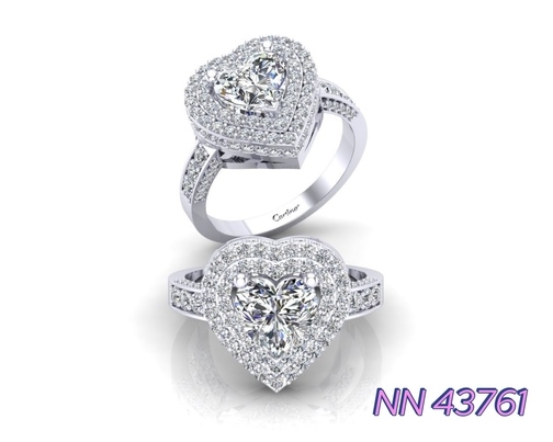 Nhẫn Bạc nữ xi kim, trái tim năng lượng