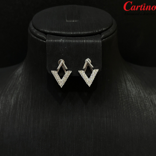 Bông tai Bạc xi kim, đính đá Zinconia