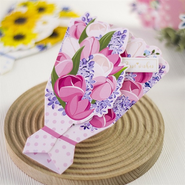 Thiệp gấp bó hoa 3D 16.5*10.5cm