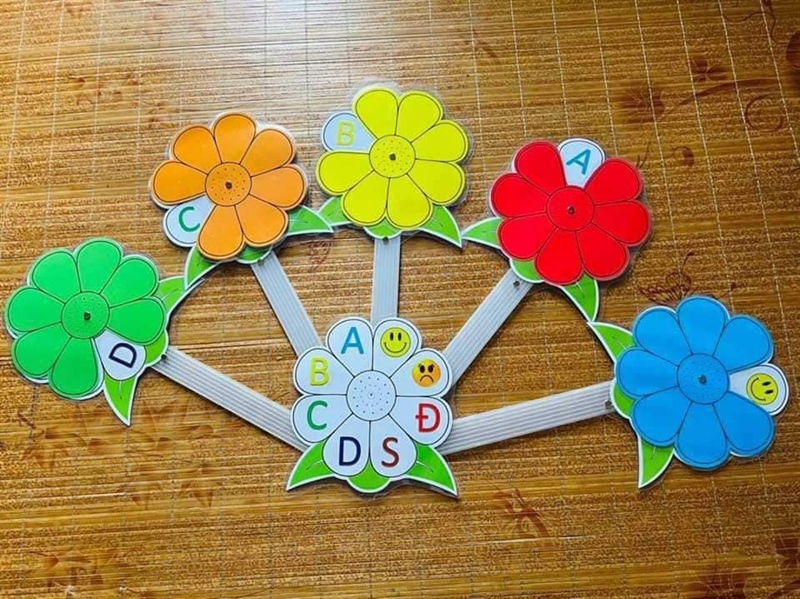 Hoa xoay đáp án 4 cánh A B C D ( bộ 4 chiếc)