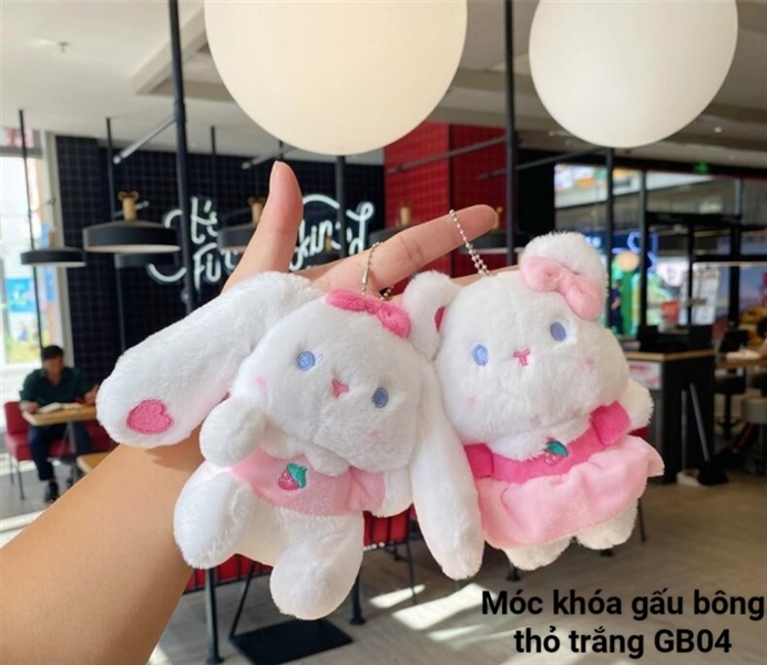 Móc khoá gấu bông thỏ/ gấu trắng GB04