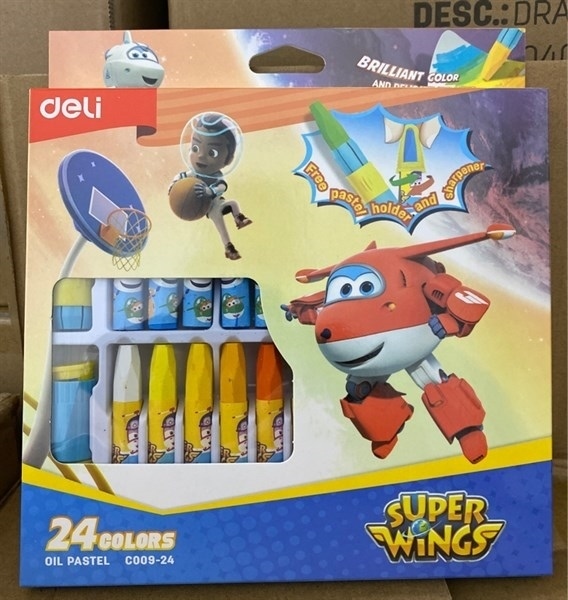 SÁP DẦU SUPERWINGS 24MÀU BÚT DELI C009-24