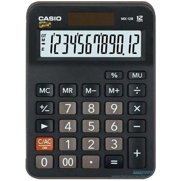 MÁY TÍNH VĂN PHÒNG CASIO MX-12B-BK-W-DC