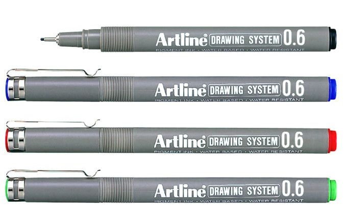 Bút vẽ kỹ thuật Artline 0,6 (xanh)