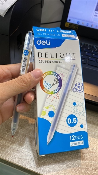 Bút gel Deli G118 xanh da trời