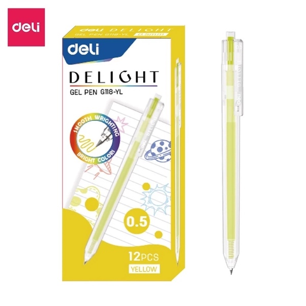Bút gel Deli G118 vàng