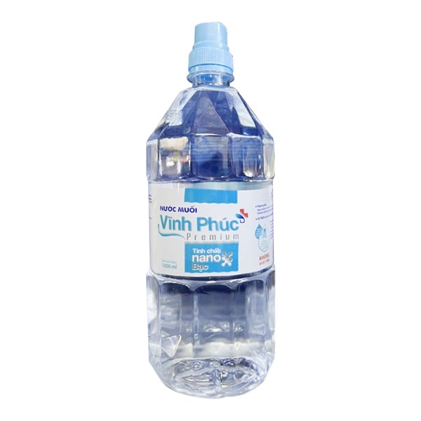 Nước muối VĨNH PHÚC PREMIUM NANO BẠC 1000ml sát khuẩn họng, vết thương
