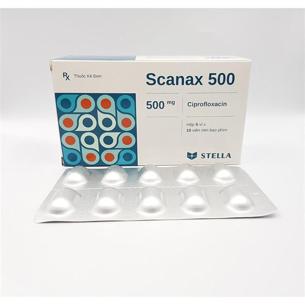 Scanax 500 (Ciprofloxacin 500mg) | Thuốc Kháng Sinh | (hộp 50 viên) Dược Stella