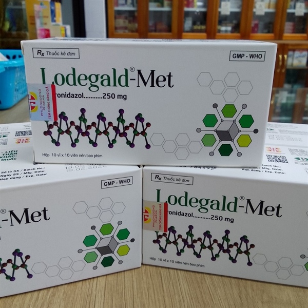 LODEGALD-MET (Metronidazol 250mg) | Thuốc Kháng Sinh | (hộp 10 vỉ x10 viên) Dược Linh Đạt
